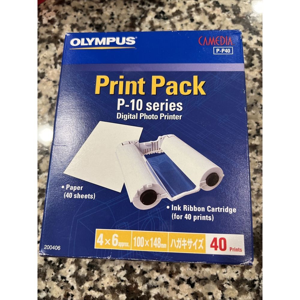 New Sealed Olympus Print Pack P-P40 Lot Of 2 Boxes Paper‎ & Ribbon
